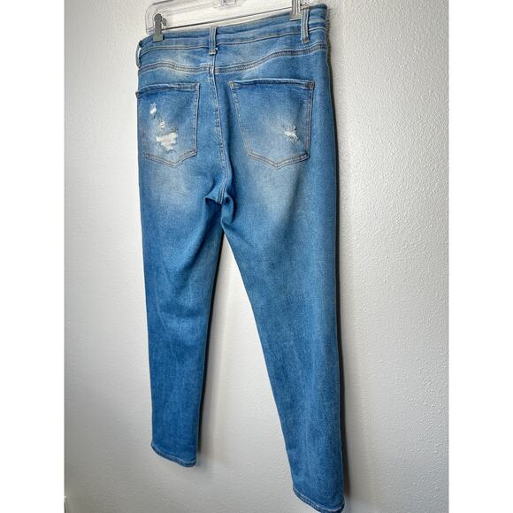 Wax Jean Collection Medium Wash Distressed Holes Boyfriend Denim Jeans 30 - Picture 7 of 14